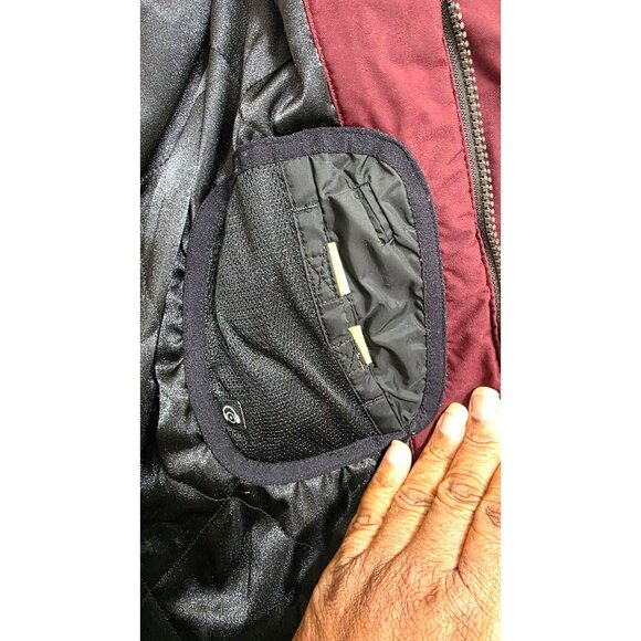 Columbia Men's Burgundy Hooded Quilted Winter Jacket Adjustable Cuffs Size XL - Picture 5 of 10